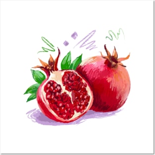 Pomegranade Hand Drawn Posters and Art